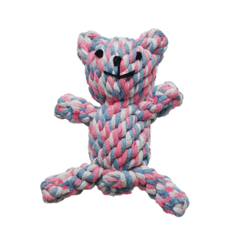 Interactive Squeaky Plush Dog Toy - Corda di Cotone per Animali Domestici