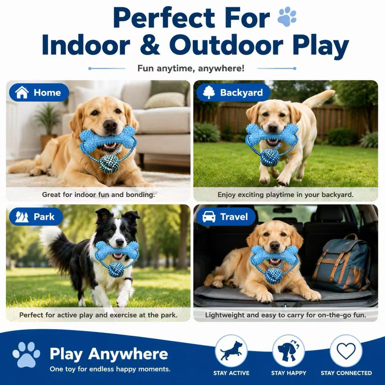 Dog Rope Toy Aggressive Chewers - Giocattoli da masticare per cani, ideali